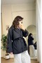 New Season Zr Women's Windbreaker Detailed Belted Short Black Trench Coat - 2