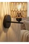 Modern Lighting, Wall lamp, Light, Bamboo-Style wall lamp, Brown Color, 25x16 cm, Suitable for bedroom and living room, Woven rope material - 3