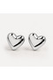 Heart Figured Silver Color Earrings Children's Shiny Minimal Stylish Daily Use - 2