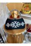 Stylish Design Dak Linen Evening Dress Clutch Bag with Stone Handle Detail, Special Design Clutch Bag - 2