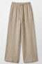 Women's Blue Muslin Fabric Elastic Waist Wide Leg Pants Summer Comfortable Cut - 2