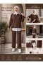 Women's Polo Collar Shirt Looking Like a Hijab Outfit, Top and Bottom Set - 2