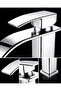 Chrome Square Sink Faucet - Modern Bathroom Tap with Waterfall Flow, Fixed Sink with Dual Water Inlets - 4