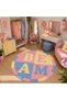 Aura Series – Beam Written Round Pink Blue Yellow Retro Base Decorative Carpet Aura2 - 3