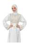 Hijab Dress Palestine Embroidered Modern White Kaftan Traditional Elegance - 3