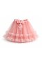 Girl's Tulle Skirt with Ruffles and Ribbon Detail, Powder Color, Ages 5-13