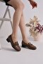 Genuine Leather Women's Casual Buckle Classic Short Heeled Loafer Dc3525 - 2