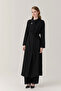 Brooch Detailed Belted Black Giy Çık 0391 - 3