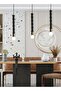 Modern Lighting, Single pendent, Light, Multi branch light, Black Color, 42x5 cm, Suitable for bedroom and living room, Bedside light - 2