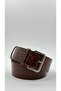 Women's Crocodile Tan Leather Thick Belt with Nickel Buckle, Matching with Pants, Dresses, and Jackets - 5