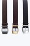 Women's Antique Gold Buckle Thick Dark Burgundy Belt, Matching with Trousers, Jackets, and Dresses - 7