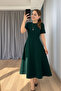 Women's Short Sleeve Crew Neck Maxi Length Imported Crepe Dress - 3