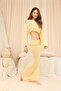 Naval Yellow Crop Skirt Knitwear Set - 3