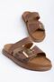 Zora Women's Tan-Leopard Skin Gold Detailed Poly Sole Slippers - 2