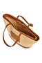 Women's Tan Straw Large Volume Zippered Women's Shoulder Bag - 6