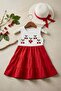 Girl's Cherry Embroidered Hat and Dress