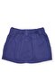 Girl's Heart Pattern Buttoned Linen Skirt 2-8 Years Dark Blue - 2