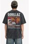 Unisex Gorillaz Plastic Beach Back-Printed Washable T-Shirt, Oversized Rock Band Themed Retro Tshirt - 3