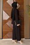 Belted Button Detailed Suit Black 19294 - 4