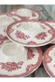 Antique British Jb Stamped Bros Red Pink Castle Egg Cup Jam Bowl Egg Cup Set of 6 - 3