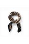 Mink Colored Classic Leopard Patterned Satin Scarf 70X70 cm - 2