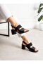 Norvian Black Heeled Women's Sandals - 3