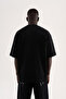 Men's Embroidered Metal Logo Interlock Oversize T-Shirt Black - 6