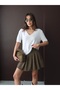 Women's Pea Buzzy Fabric V-Neck Loose Blouse - Fits up to Size 50 - 4