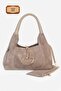 Nora Genuine Suede Shoulder Bag with Metal Buckle