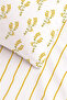 Double Size Mimosa Floral and Striped Cotton Duvet Cover Set - 2000X220 cm (Without Sheets) - 5