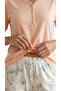 24843 Women's 100% Cotton Pajamas Set Floral Pattern Plus Size Comfortable Mom's Pajamas Summer Short-Sleeved - 3