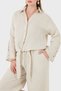 Relaxed Fit Guipure Detailed Long Sleeve Linen Shirt Shirt 699E31842 - 5