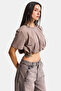 İts Basic Women's Crop Balloon Fit T-Shirt - 4