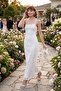 Women's White Backless Midi Lace Event Dress - 5