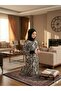 Luxurious Satin One-Piece Black Floral Pattern Prayer Dress - Self-Covering, Practical, and Stylish - 3