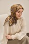 وشاح حريري من التويل بلون القهوة الحامضة والبرتقالي 90x90 - 4