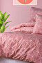Mavera 100% Cotton Single Elastic (Fitted) Duvet Cover Set Powder 160X220 cm - 4