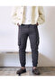 Men's Trend High Waist Slim Fit Cargo Pocket Elastic Anthracite Trousers