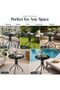 Patio Round Table Opaque Tempered Glass top - Outdoor Table, Outdoor Side Table, Metal Coffee Table for Outdoor Patio, Balcony, Poolside, living room Table - Opaque - 7