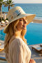 Women's Summer Hat with Scarf Detail - 2