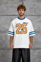 Men's T-Shirt 25 Print Blue Oversize Printed Crew Neck Cotton