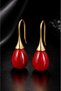 Damla Model Gold Earring Series White Black Red Yellow Stone Minimal Luxury Women's Earrings - 2