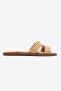 Biora Dark Beige Genuine Leather Women's Slippers - 4