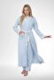 Women's Plus Size Floral Patterned Long Sleeve Dressing Gown Pajama Set: 3 Pieces (Bottom, Top, Long Dressing Gown) 3-Piece Set 100% Cotton - 2