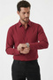 Burgundy Men's Comfortable Fit Summer Line Textured Wrinkle Effect Non-Ironing Shirt 2602606 - 4