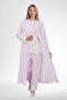 Mecit 6387 Pink Large Size Women's Dressing Gown Buttoned Pajamas and Short Sleeve Nightgown Set - 2
