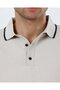 Italian Style Slim Fit Men's Polo Collar Short-Sleeved Knitwear T-Shirt Beige T20032-09 - 2