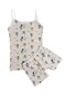 Girl's 100% Cotton Fabric Light Pink Color Ballerina Patterned Thin Strap Athlete Boxer Set
