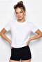 Women's White Short Sleeve Crew Neck 100% Cotton Relaxed Basic T-Shirt 60286905 - 3
