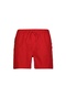 Men's Regular Fit Red Swim Shorts with Logo Stripes on the Sides